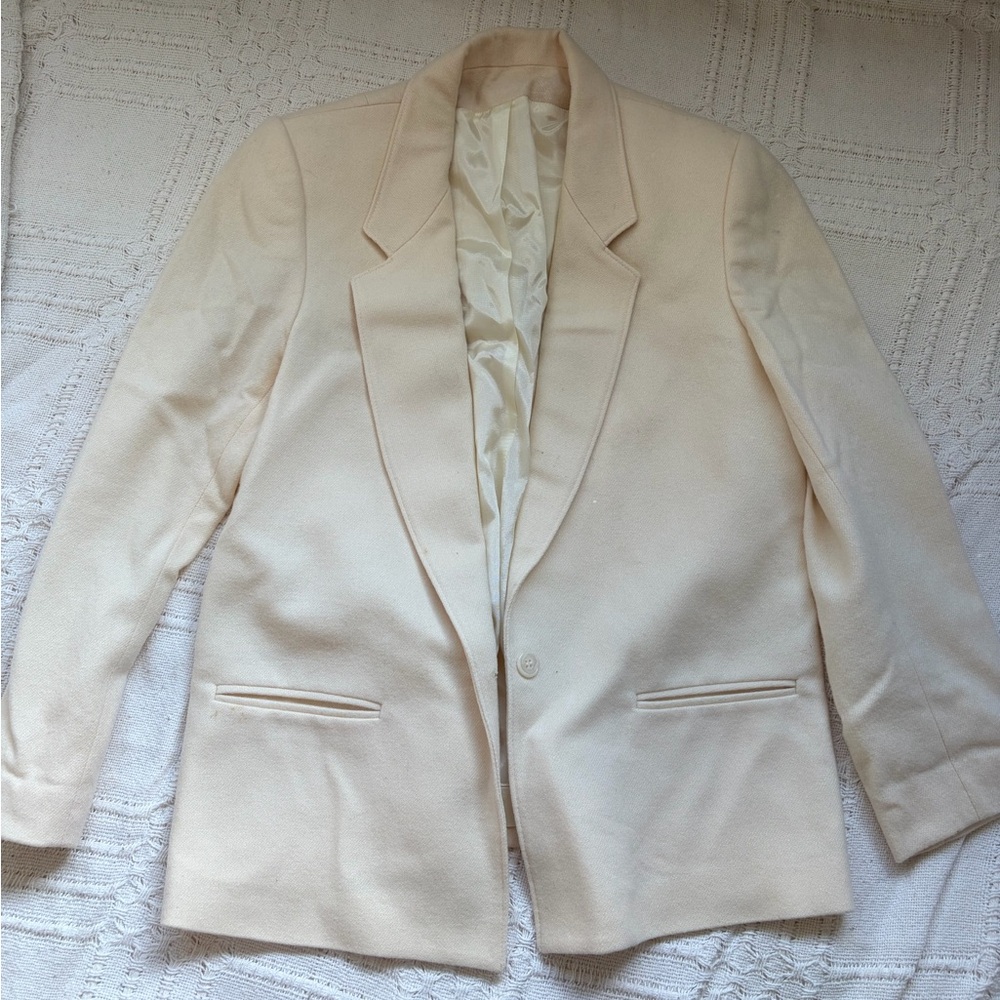 Women's Cream Wool Blazer